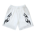 Hellstar Flame Shorts White Black